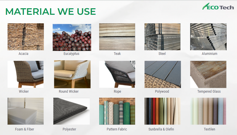 Outdoor furniture materials 